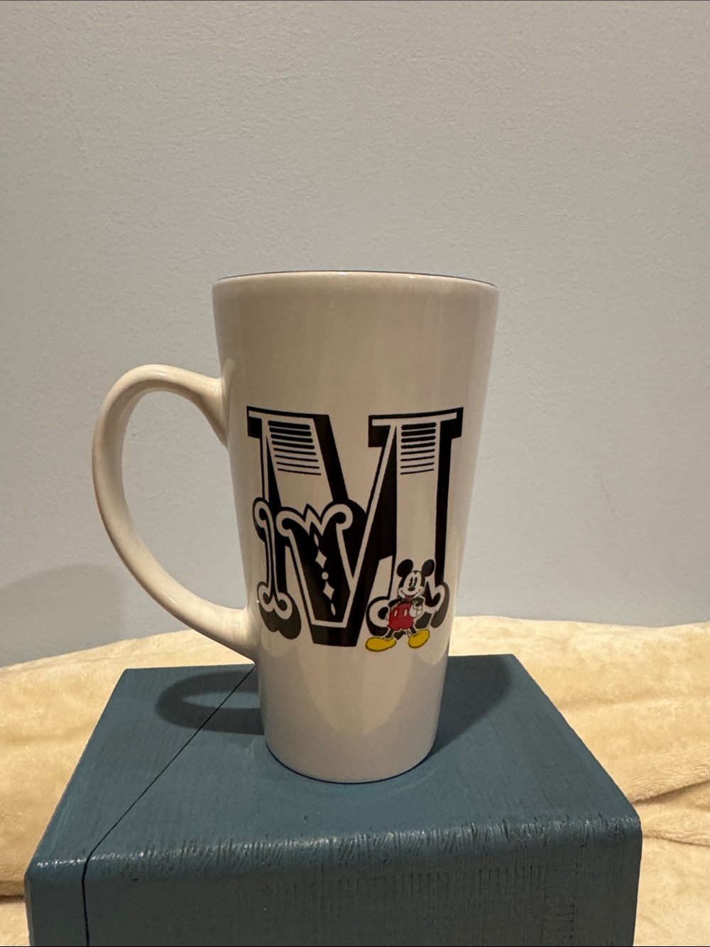 Disney Mickey Mouse monogram coffee mug featuring the initial "M" 16oz